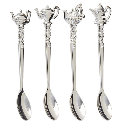 Silver Plated Teapot Tea Spoons