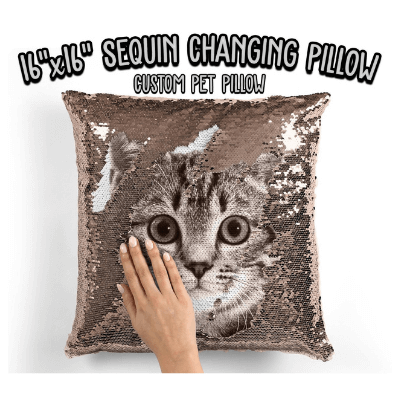 Personalized Cat Sequin Pillow
