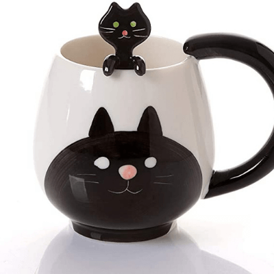 Cat and Kitten Mug and Spoon Set