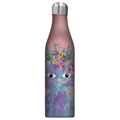Fancy Flower Cat Water Bottle