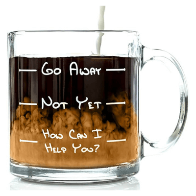 Go Away/Not Yet/How Can I Help You Glass Mug