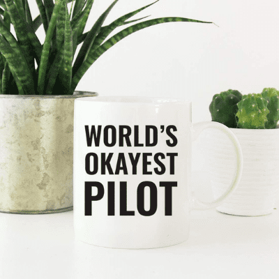 Worlds Okayest Pilot Mug