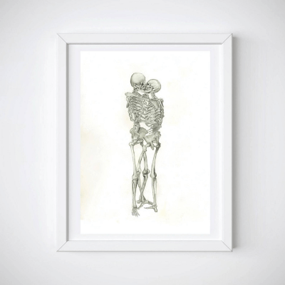 Skeleton Love Print
